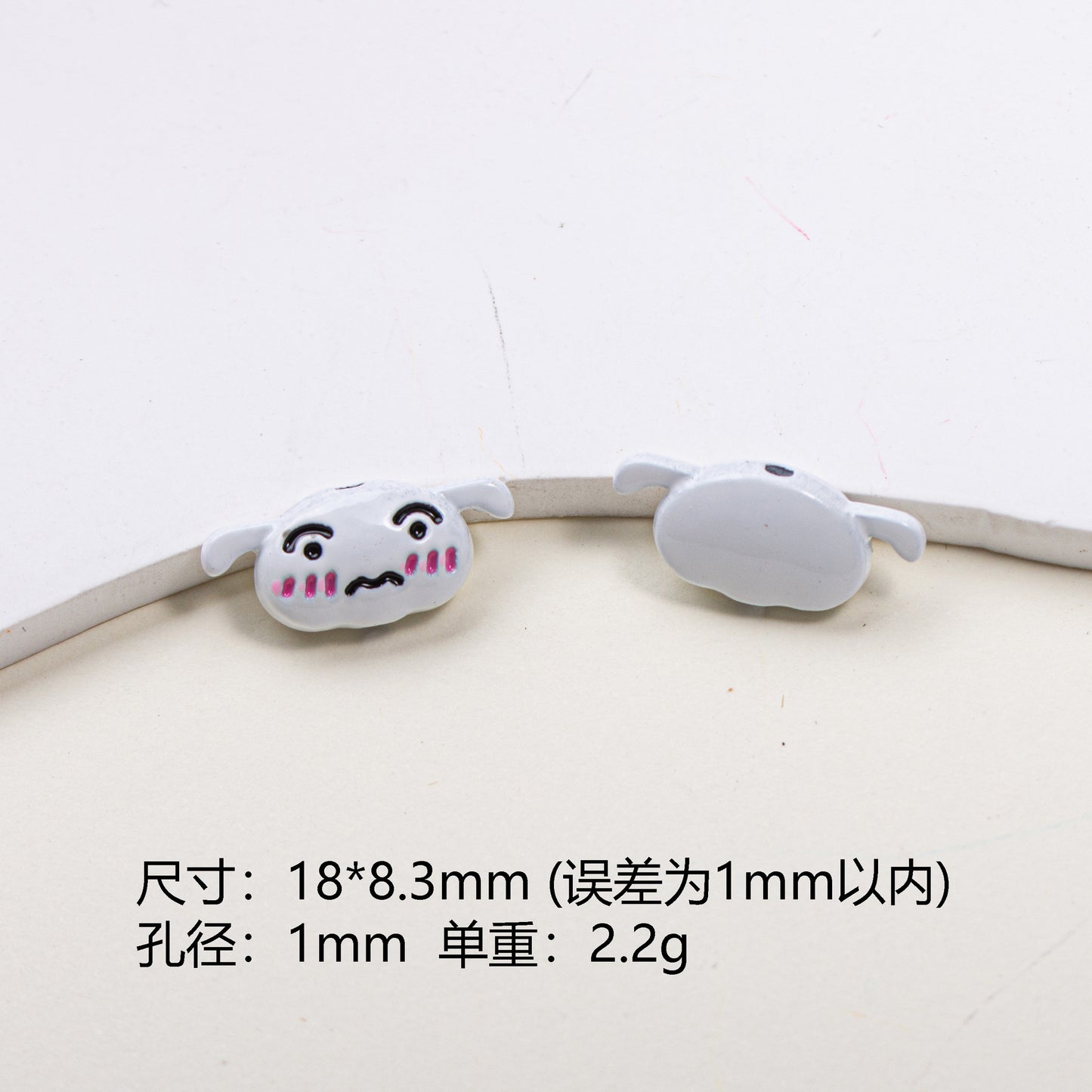 Painted Alloy Metal Beads Black and White Enamel Baking Style 10pcs 11