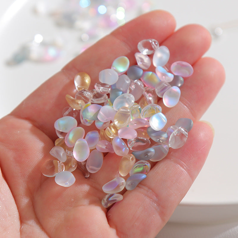 Transparent Czech Glass Petal Beads 6x8mm Soft Pastel Iridescent 100pcs 2