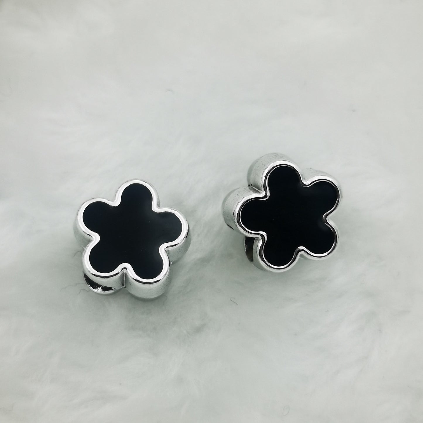 Five Petal Flower Acrylic Beads 13mm Enamel CCB Plastic 50pcs 11