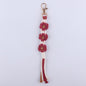 Handmade Woven Flower Keychain Cotton Polyester Gold Clasp 12