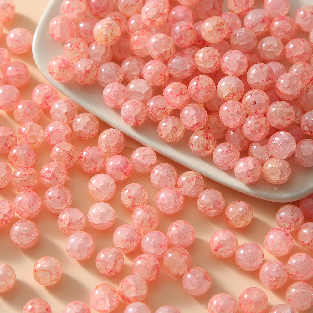 Crackle Round Glass Beads 10mm Antique Style Gradient Pastel 100pcs 4