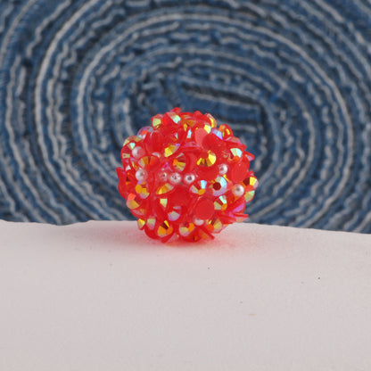 Glitter Bubblegum Beads 14mm Sequin Cluster Rhinestone 10pcs 9