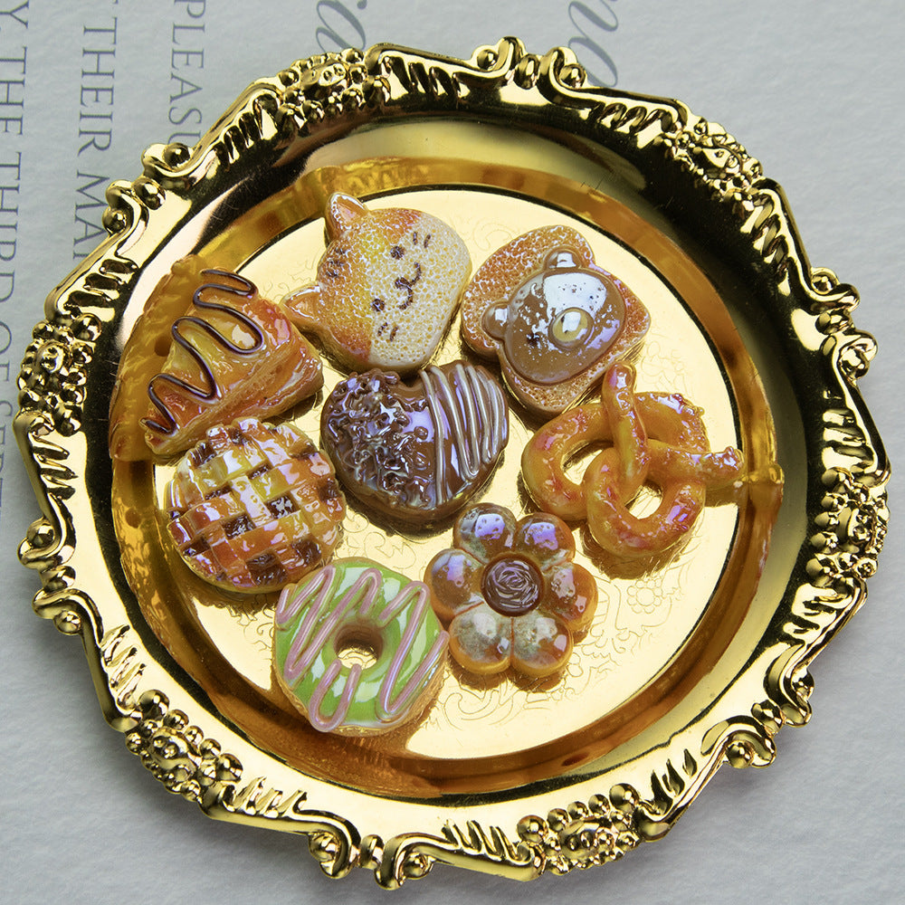 Bread Toast Series Resin Beads Whimsical Glossy Pastries 20pcs