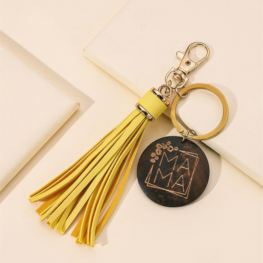 PU Tassel Keychain Metal Rainbow Color with Lobster Clasp 10