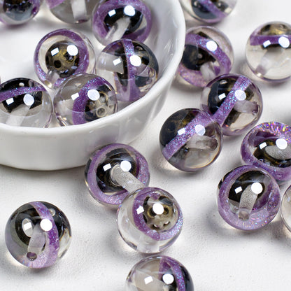 Clear Planet Halo Round Resin Beads 16mm Multicolor 10pcs 18