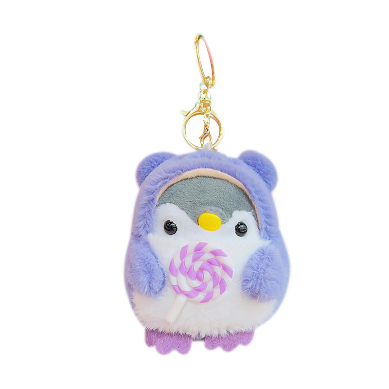 Plush Penguin Keychain Pastel Colors Lollipop and Earmuffs Soft Toy 5