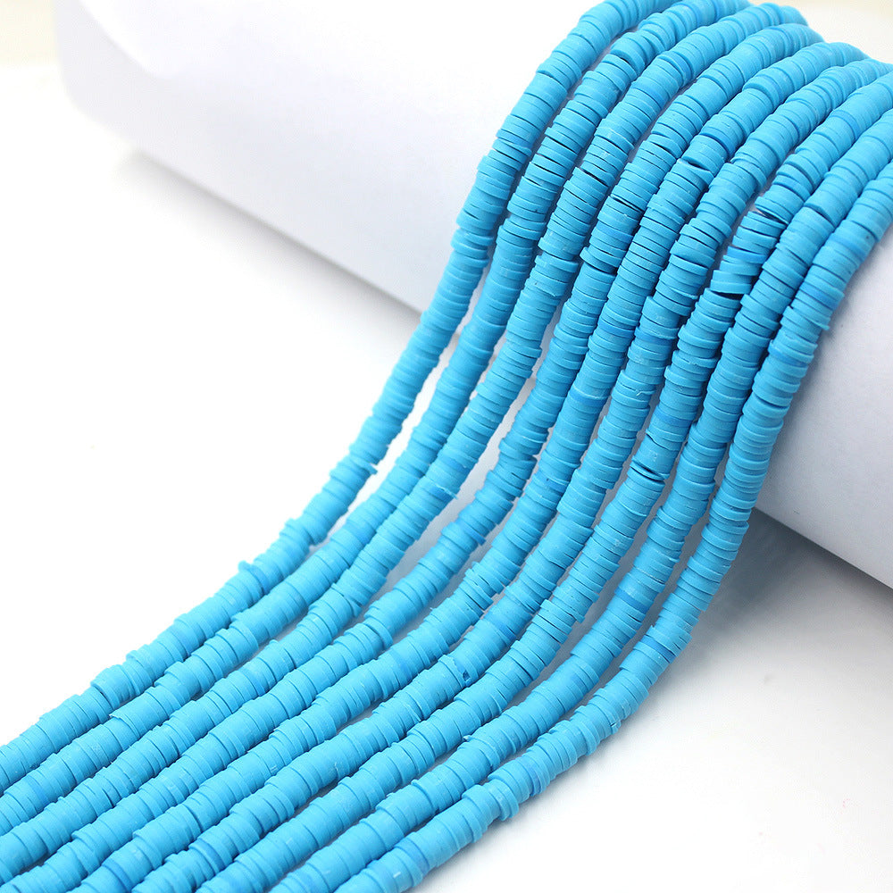 Flat Clay Beads 6mm Solid Color Smooth Polymer Disc 10strands 25