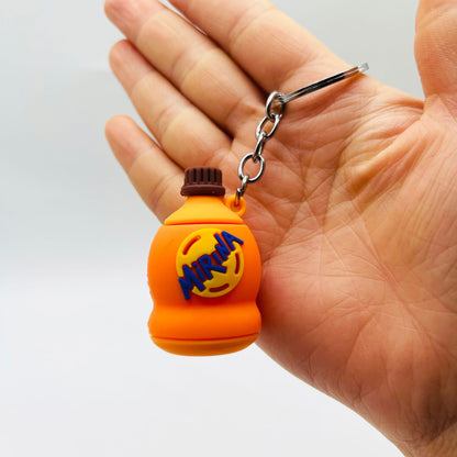 PVC Drip Drink Bottle Keychain Colorful Soft Material Charm 8
