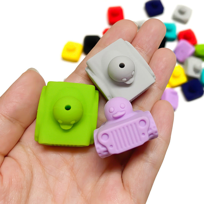 Silicone 3D Focal Beads Tank Duck Sitting in Tank 20pcs 5