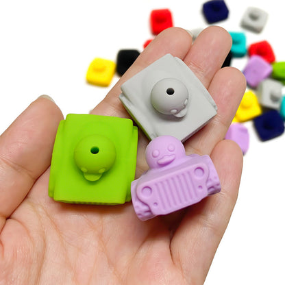 Silicone 3D Focal Beads Tank Duck Sitting in Tank 20pcs 5