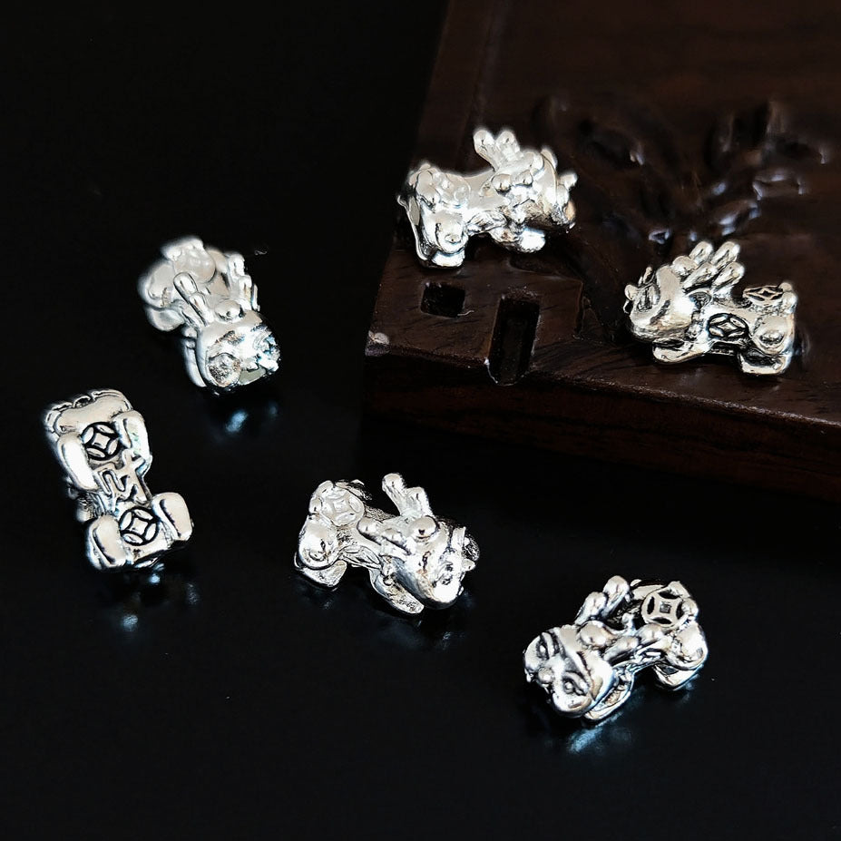Mythical Chinese Fortune Beast Metal Beads 13mm Antique Silver Gold Bright Silver 30pcs 2