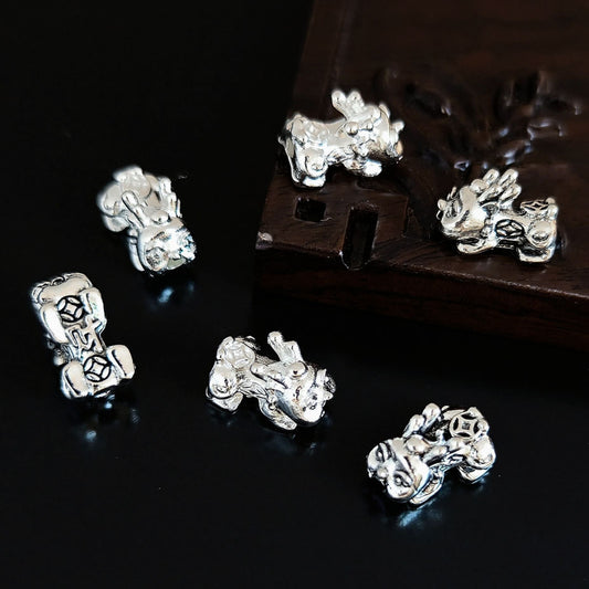 Mythical Chinese Fortune Beast Metal Beads 13mm Antique Silver Gold Bright Silver 30pcs 2