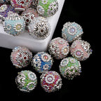 Embellished Bubblegum Beads 17mm Antique Nepal Style 5pcs 4