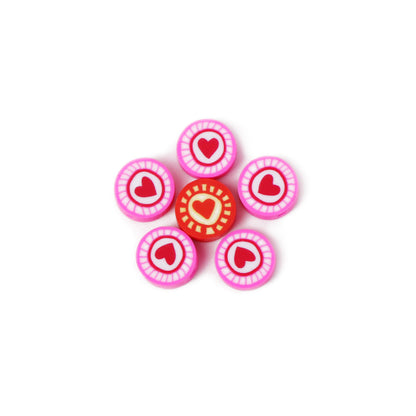 Flat Clay Beads 9mm Love Color Spot Polymer 100pcs 5