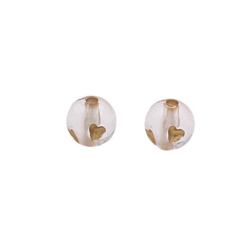 Vintage Baroque Flower Acrylic Beads Gilded Transparent 10pcs 5