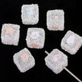 Crystallized Sugar Texture Heart Acrylic Beads 16mm Colorful 10pcs 5