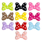 Sweet Polka Dotted Bow Acrylic Beads 29mm Colorful Mixed 10pcs 6