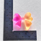 Matte Dual Color Bow Acrylic Beads 32mm Heart Shaped Loops 50pcs 3