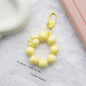 Acrylic Beaded Cat Claw Keychain Glossy Pink Circle Charm 5