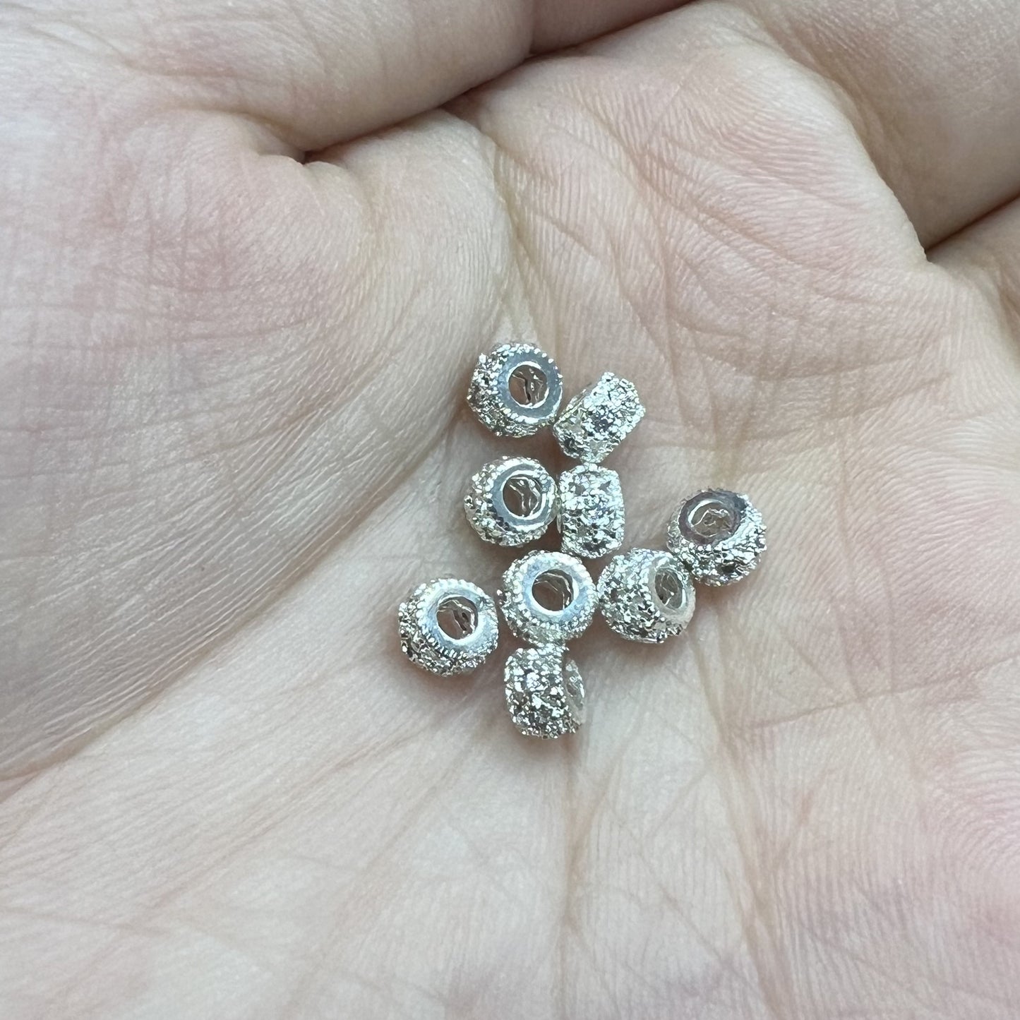 Brass Hollow Zirconia Embedded Spacer Beads 4.5-10mm Vintage 10pcs 8