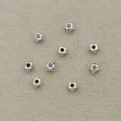 Alloy Hexagonal Spacer Beads 3.5mm Tibetan Style 100pcs 7