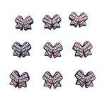 Silicone Focal Beads Bow White Spot Outline Colorful Spots 20pcs 5