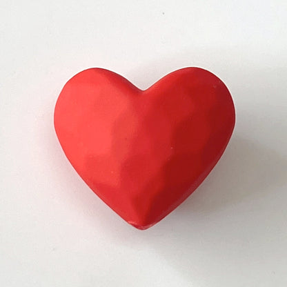 Rubberized Spray Painted Faceted Heart Acrylic Beads 19mm 50pcs 17