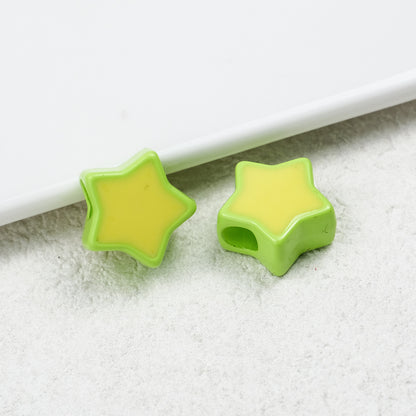 Painted Star Acrylic Beads 16mm Two-Color Enamel Glossy 20pcs 9