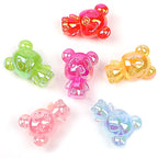 Transparent Bear Acrylic Beads 20-34mm Glossy Translucent 30pcs 4