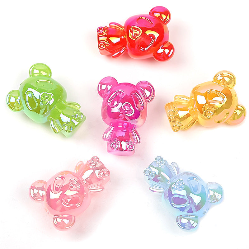 Transparent Bear Acrylic Beads 20-34mm Glossy Translucent 30pcs 4