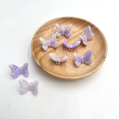 Glow Butterfly Acrylic Beads 21mm Stereo Glow in the Dark 10pcs 17