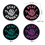 Silicone Focal Beads Ghost Finger Stay Spooky Lettering 20pcs 2