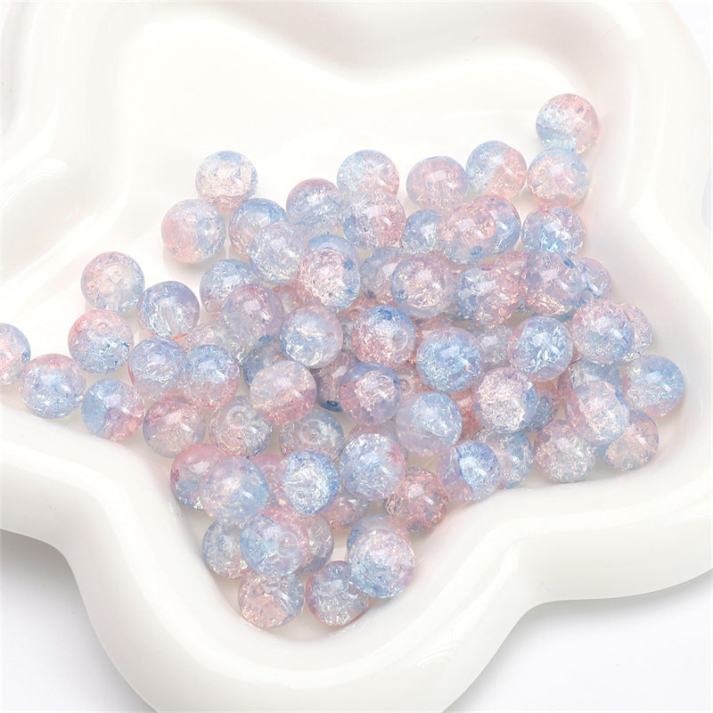 Crackle Round Glass Beads 8mm Multicolor Mixed 30pcs 19