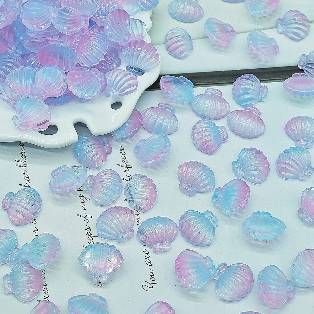 Czech Glass Beads Scallop Shell 16-18mm Frosted Pastel Colors 25pcs 4