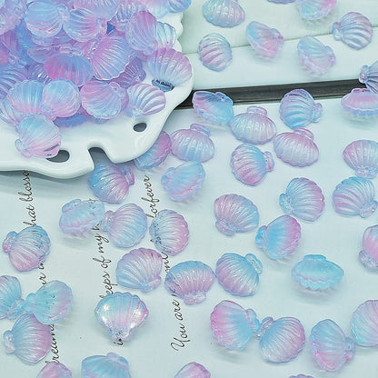 Czech Glass Beads Scallop Shell 16-18mm Frosted Pastel Colors 25pcs 4