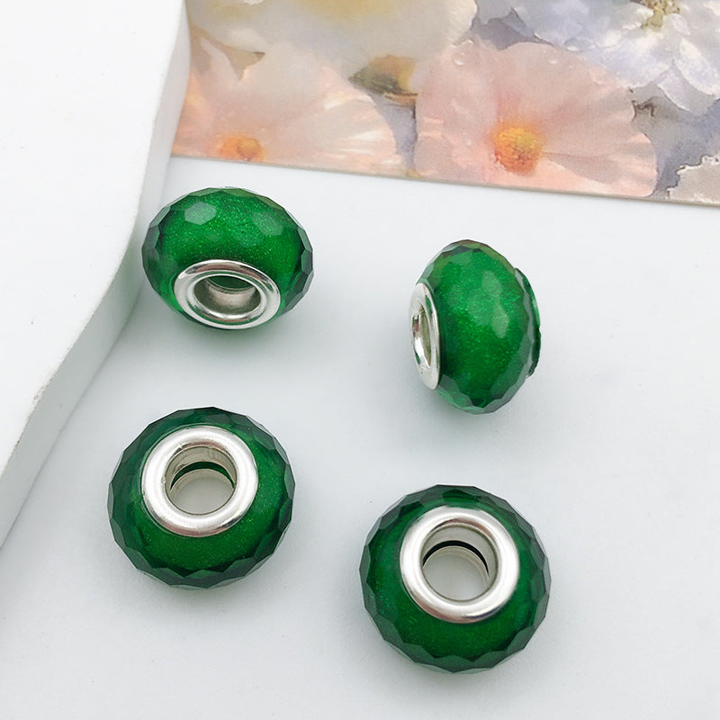 Mixed Design Resin Spacer Beads Green Tone Bulk 40pcs 11