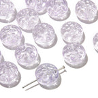Transparent Floral Round Glass Beads 13mm Pastel Mixed 20pcs 5