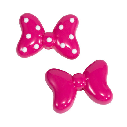 Sweet Polka Dotted Bow Acrylic Beads 29mm Colorful Mixed 10pcs 20