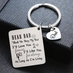 Father's Day Gift Stainless Steel Engraved Heart Charm Keychain 4