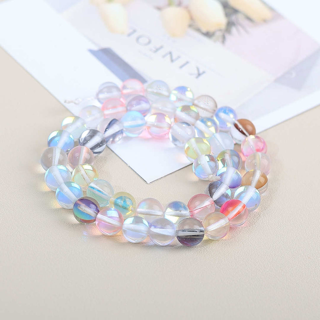 Mermaid Round Glass Beads 6mm Matte Pastel Jewel Tones 40pcs 8