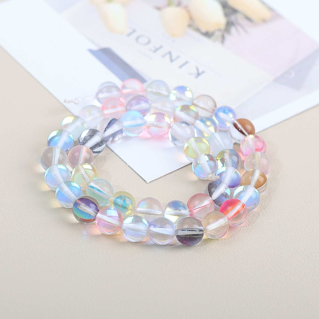 Mermaid Round Glass Beads 6mm Matte Pastel Jewel Tones 40pcs 8