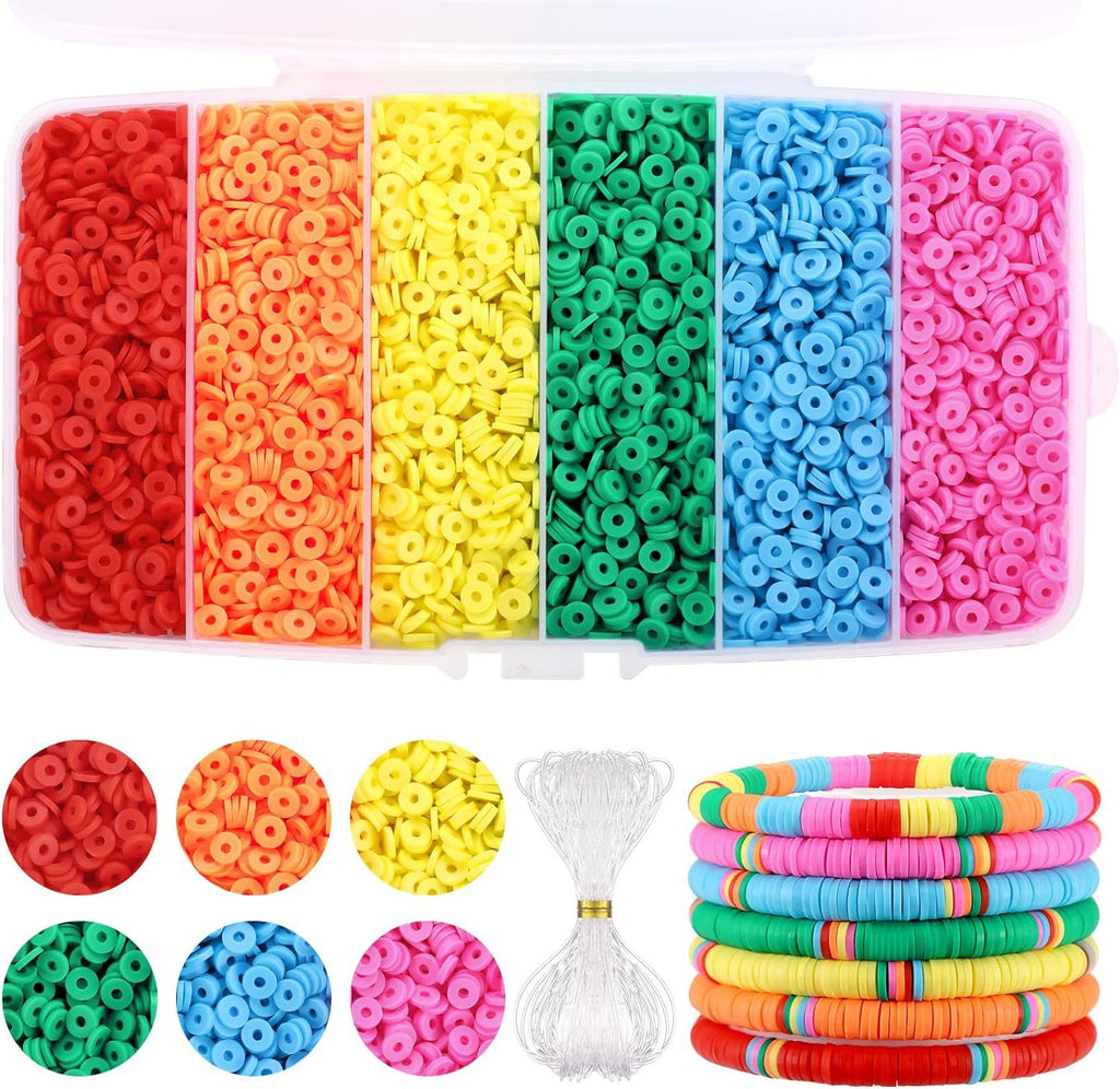 Heishi Clay Beads 6mm Multicolor Smooth Matte Polymer 1box 10