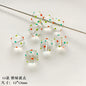 Hand Painted Transparent Glass Beads 12-14mm Christmas Series 1pc 31