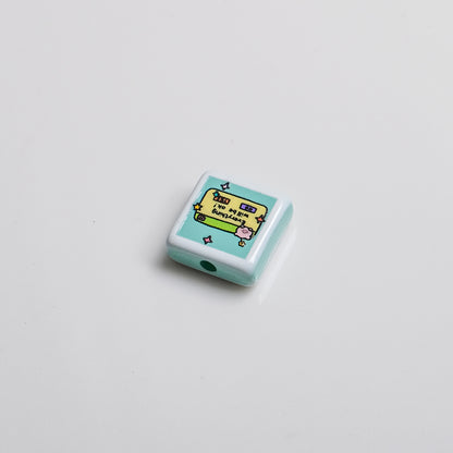 Polaroid Square Acrylic Beads 25mm Mini Camera Designs 10pcs 25