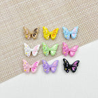 Flower Butterfly Metal Beads 16-20mm Baking Painted Glossy Finish 10pcs
