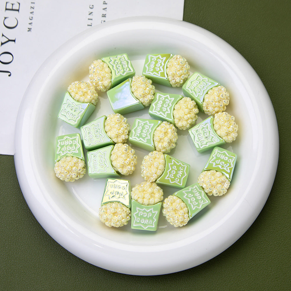 Popcorn Resin Beads 26mm Glossy Textured 10pcs 13