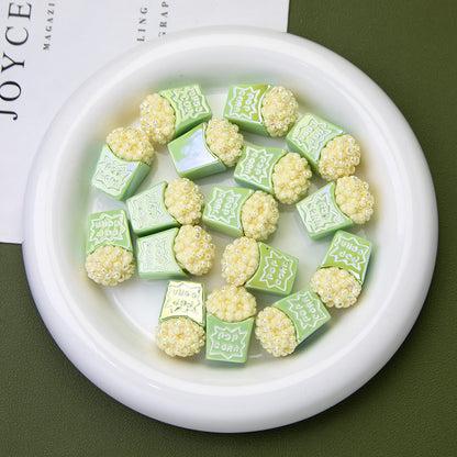 Popcorn Resin Beads 26mm Glossy Textured 10pcs 13
