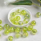 Shimmer Floral Resin Beads 16mm Round Multicolor 10pcs 4