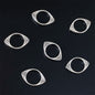 Bead Frame Metal Beads 14mm Oval Evil Eye Bright Silver Tone 100pcs 3