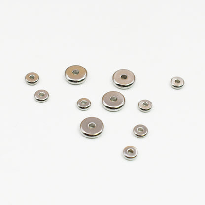 Stainless Steel Flat Spacer Beads 3-12mm Polished Smooth 100pcs 2
